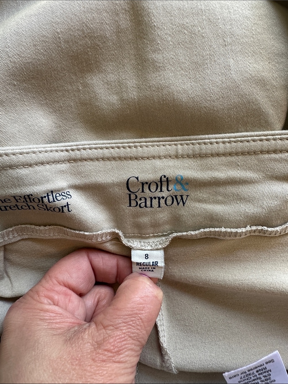 croft & barrow The Effortless Stretch Skort Light Tan Size 8 - Picture 6 of 12